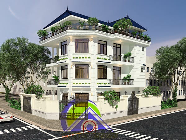 Thiết Kế Biệt Thự 4 Tầng Mái Nhật
