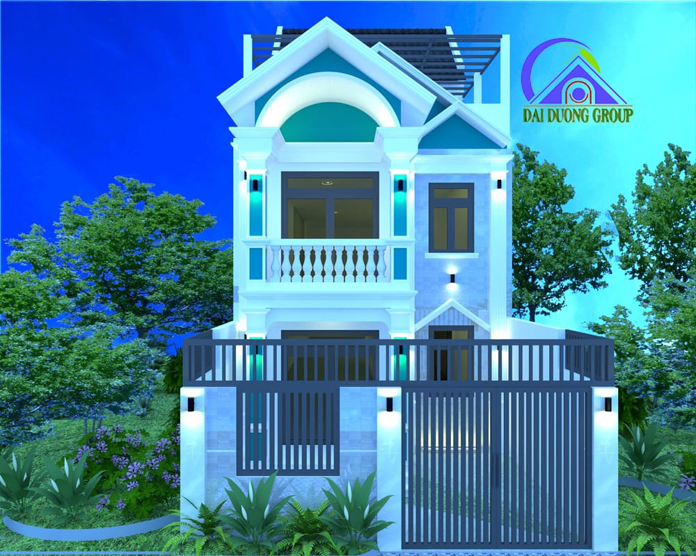 Mẫu nhà biệt thự mái thái Kiến Trúc Đại Dương