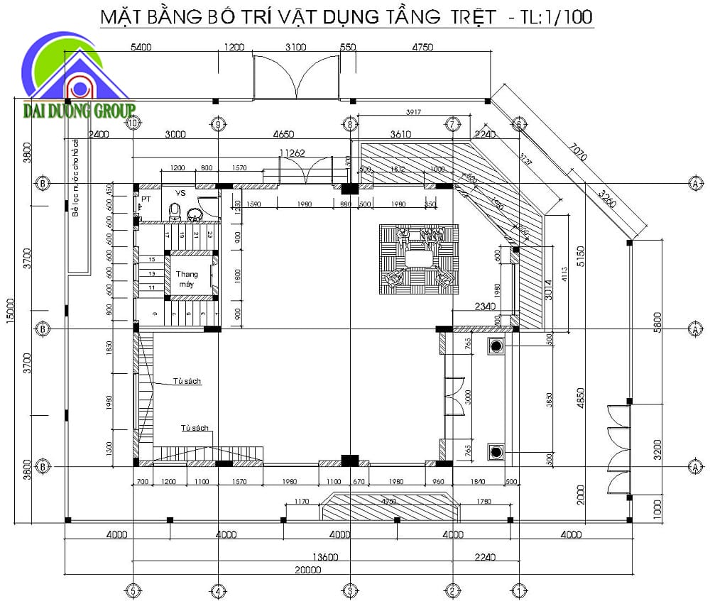 Thiết kế mặt bằng bố trí công Năng sự dụng tối ưu ánh sáng tự nhiện.